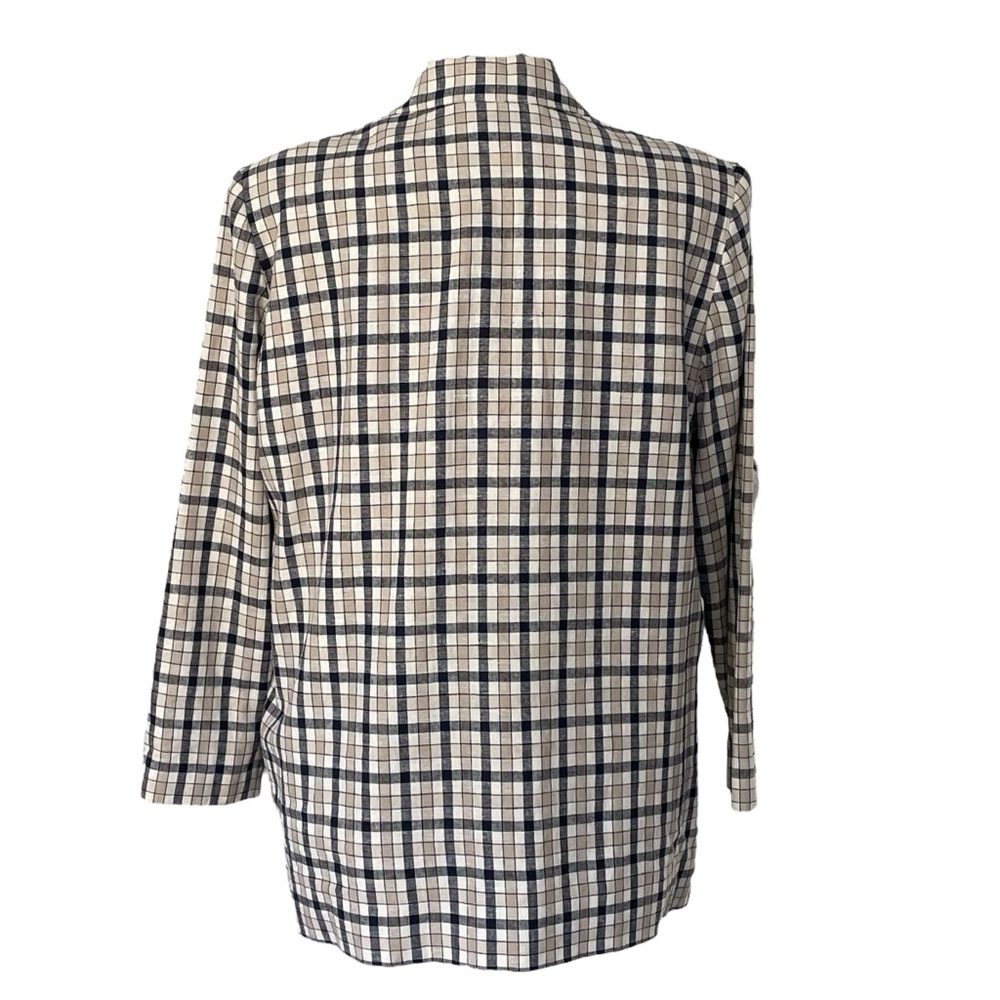 Requirements Vintage Plaid linen Blazer with One Button Closure size 18 W - Picture 3 of 7